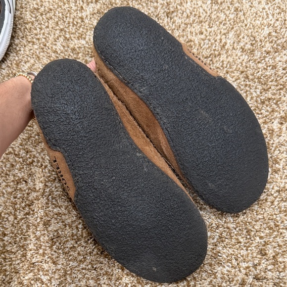 Mens Sorel Brown Suede Slippers with Faux Fur Lining - Picture 3 of 4
